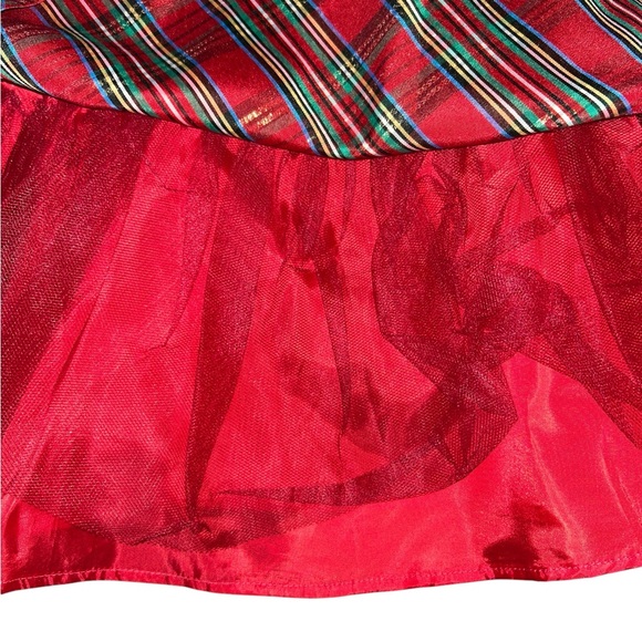 NWT Blueberri Boulevard Red Tartan Plaid Taffeta Dress Size 12 Holiday Classic - Picture 3 of 5